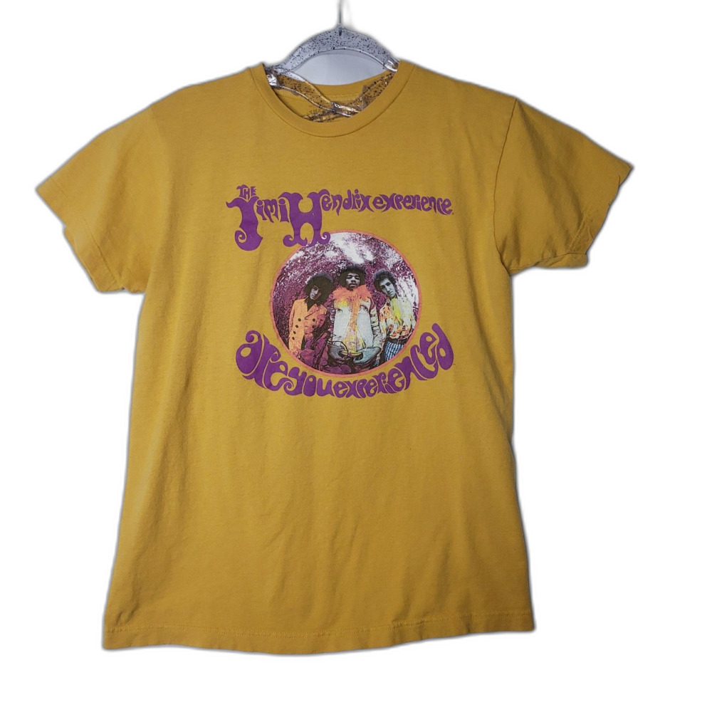 The Jimi Hendrix Experience Are You Experienced Gold T Shirt Mens Size Medium
